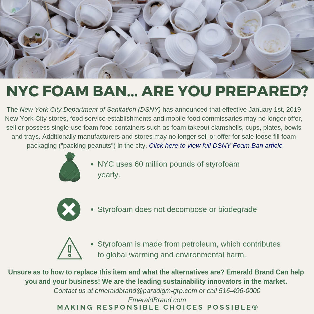 The New York City Styrofoam Ban & Why Emerald Brand’s Sustainable